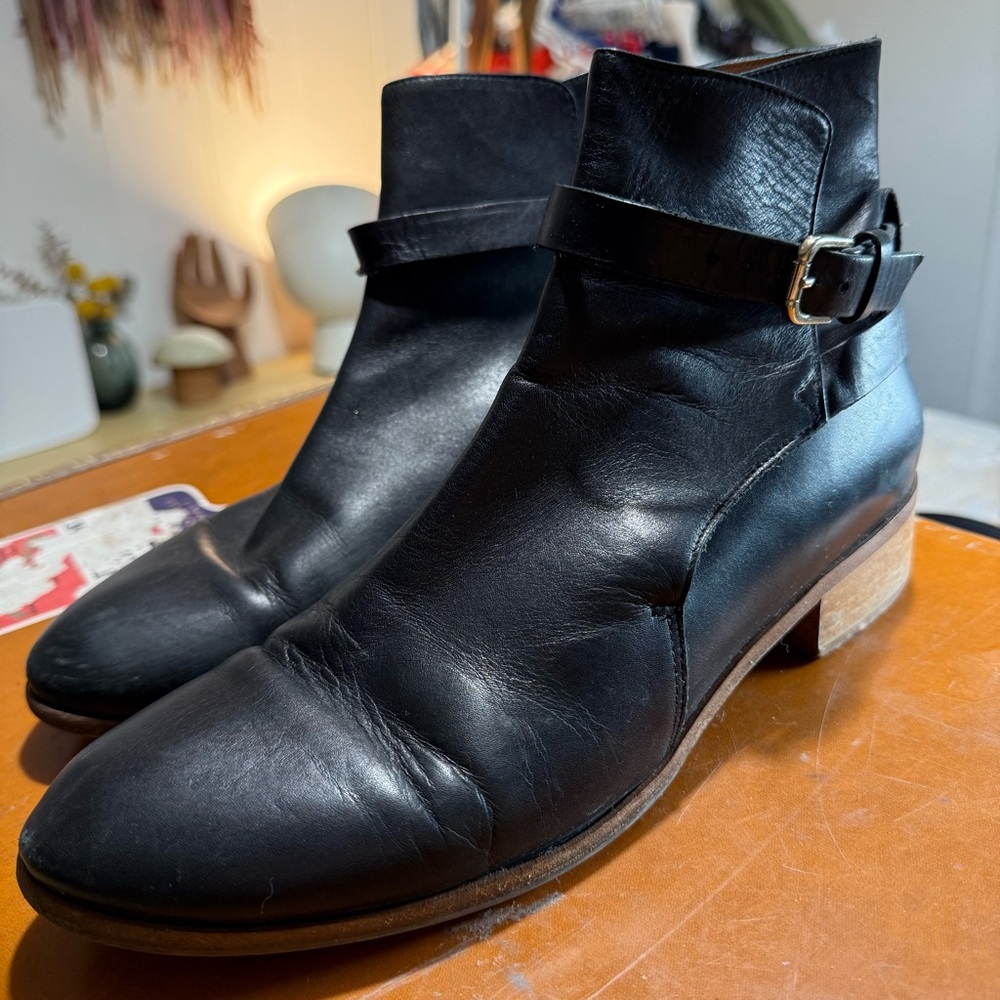& Other Stories Black Leather Ankle Boots